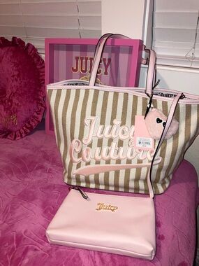 Juicy Couture Free To Be Juicy Tote in Sandstone Stripe